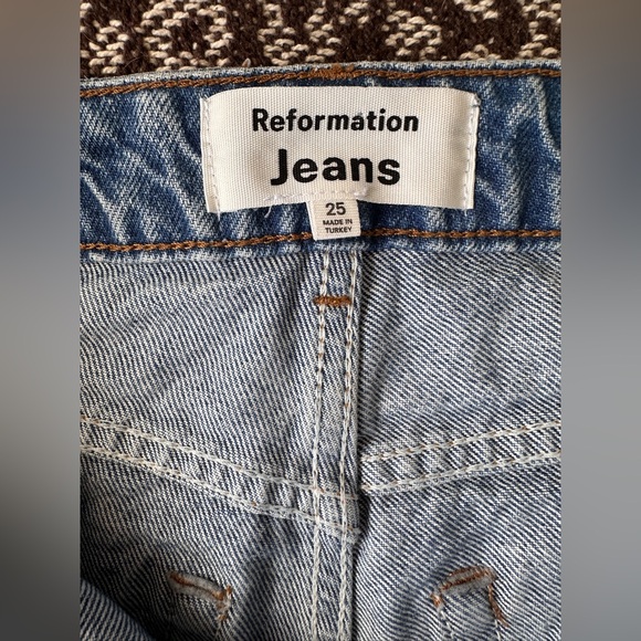 Women’s Reformation Cynthia High Rise Straight Jeans, Long Size 25 - Picture 4 of 8